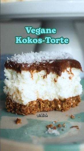 Vegane Kokos-Torte OHNE BACKEN!👀 Rezept in den Kommentaren.👇🏻 #vegan #veganbacken #veganerezepte