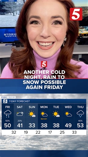 We’ll get a little warm-up into the 40s Friday thanks to southerly winds, but it won’t last long. Light rain moves in during the afternoon, with a chance for some sleet and wet snow mixing in to the east. | NewsChannel 5 Nashville