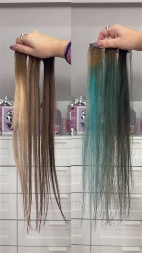 Swatching Blue Raspberry on Brunette hair 💙 The lighter your hair, the more vibrant the colour 🧜🏼‍♀️ Who's going to try it? Available on TikTok shop! #tiktokmademebuyit #paydaysale #sophiehannahhair #bluehair #bluehairdye