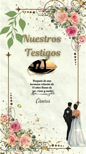 Invitaciones digitales de boda con flores rosas y música personalizada 🌸✨