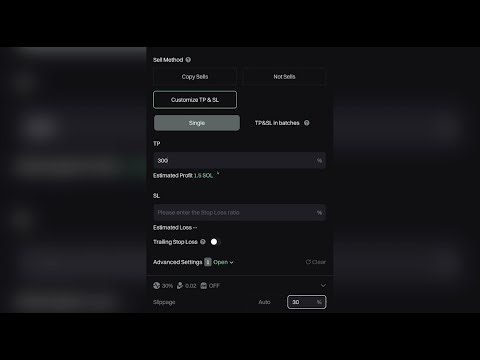 GMGN Copy Trade Setup: Customized Take Profit (TP) & Min Market Cap