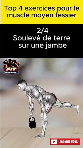Top 4 exercices pour le muscle moyen fessier 🏋️‍♂️💥#moyenfessier #musclemoyenfessier #fessiers