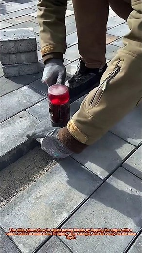 Perfect Paver Installation: How to Adjust Paving Blocks Using a Rubber Mallet