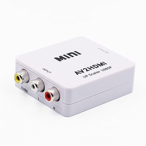 AV2HDMI Adapter Mini HD Video Converter Box R.C.A CVSB L/R AV to HDMI Converter