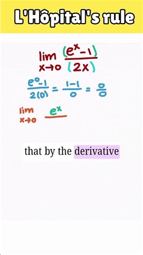 How to use L'Hôpital's rule example problem #maths #apcalculus