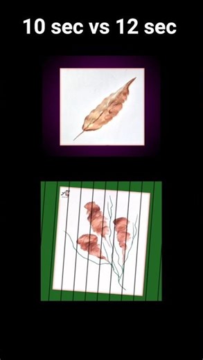 "10 sec Leaf 🌿 + 12 sec Flower 🌸 One-Stroke Painting | Satisfying Art #Shorts"