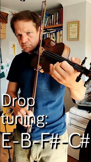 Tuning my fiddle to E B F# C# #fiddle #irishmusic