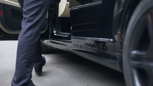 Businessman Getting into Luxury Car, Driving Home after Working Day, Transport Stock Footage - Video of dressed, home: 132367012