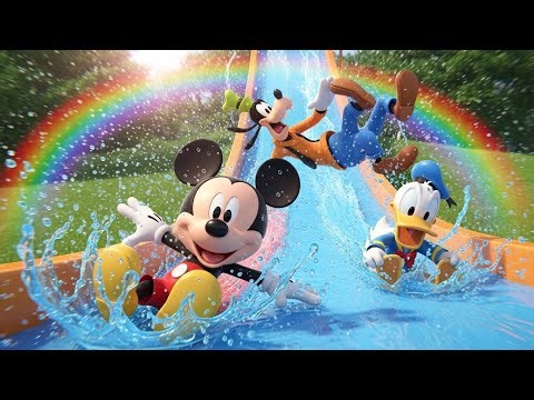 Slip ‘n Slide Madness with Mickey & Friends 🤣💦 | Ultimate Summer Splash Adventure!