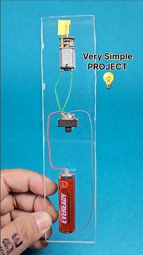 DC Motor Direction Change with Single Pencil Battery and Slide Switch 6 Pins #diy #shorts #ytshorts