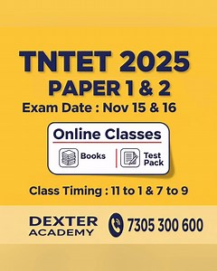 📚 TET Paper 1 & 2 💻 Online Classes 📝 Based on New Syllabus 🏫 Dexter Academy 📱 WhatsApp: 7305 300 600 | Dexter academy