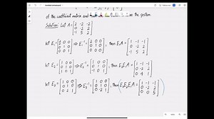 SOLVED:You are solving a problem using LU decomposition. At the end of the solution, you have come up with the upper triangular matrix 𝐔=[    1     3     2      0     -2     1      0     0     2] and the lower triangular matrix 𝐋=[    1     0     0      2     1     0      -2     -1     1] The solution to the problem is 𝐱=[    1      -1      2] Determine the original system of equations 𝐀 𝐱=𝐛 and the vector 𝐲 from LU decomposition.