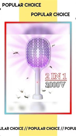 Handheld Electric Fly Swatter 3000V Bug Zapper Racket 2 in 1 Fly Swatter with USB Rechargeable Mo...