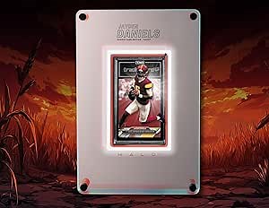 Jayden Daniels Rookie Card – Players Only Halo™ Box, Guaranteed Graded (Gem-Mint 10 or 9), LED Display Case w/ Patent-Pending Glow, App-Controlled Lights & Music, Metal Halo™ Case Included