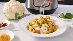 Quick & easy, golden & crispy — Turmeric Roasted Cauliflower with yogurt and honey 😋 Make it today in your Instant Duo Crisp Air Fryer! | Instant Pot
