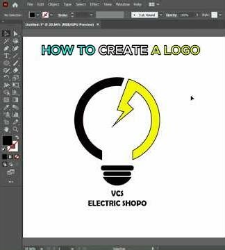 How to create a Electric sign logo in Adobe Illustrator in just 60 seconds #shorts