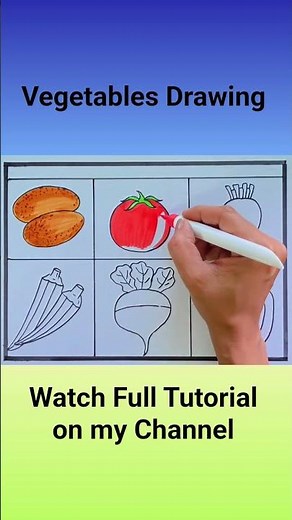 Vegetables Drawing | How to Draw vegetables drawing |5 vegetables drawing |Simple vegetables drawing