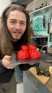 11K views · 58 reactions | Have you seen the big red boots? I might have to buy a pair for myself!  This Sunlu TPU red was the perfect color choice! I even had to model a pair for Manny, the fashionista. I wasn’t sure he’d wear them, but with a continuous stream of treats, we managed to get three on him!  Now, they proudly sit on a shelf in the shop, printed beautifully by K1C! #3dprinting #3dprinter #creality #bigredboots #dogfashion | Two Moose Design | Facebook