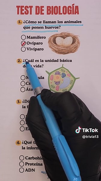 Quiz de Biología🤔🧬 #quiz #trivia #biologia #cultura #aprender | Quiz