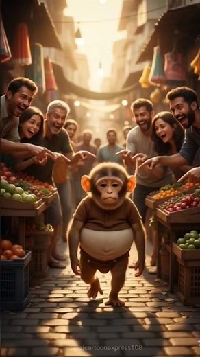 The Monkey Transformation animated Story 🐒😎 #shorts #viral #success