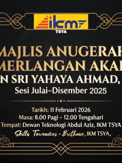 Majlis Anugerah Kecemerlangan Akademik 2025 di IKM TSYA
