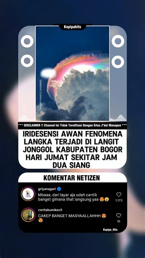 Fenomena Langka Terjadi Di Langit Jonggol Kabupaten Bogor Hari Jumat Sekitar Jam Dua Siang!