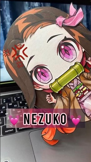 making 🌸NEZUKO🌸 Paper Doll 🎀 *aNnImE dRawInG* by ARTY PIE🥧 #japan #anime #artchallenge #handmade