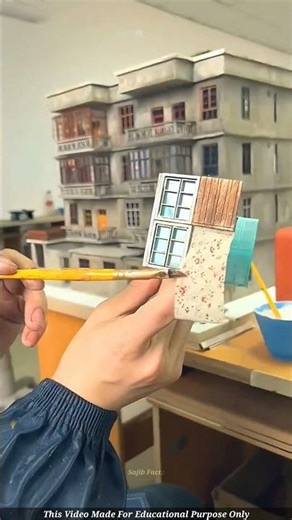 DIY Micro Building Art 🏠 #shortsvideo