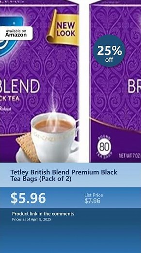 Tetley British Blend Premium Black Tea Bags (Pack of 2)