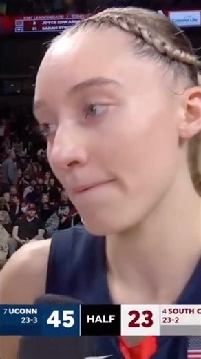 Paige Bueckers halftime sideline interview