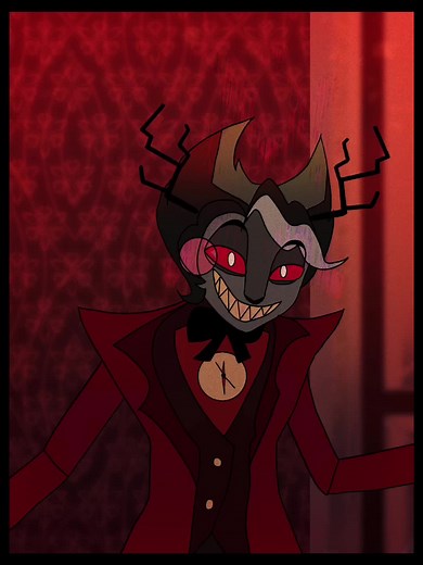 Alastor redesign by @chol! with a #hazbinhotel scene! . #alastor #cholvoqhazbin #animation #procreate
