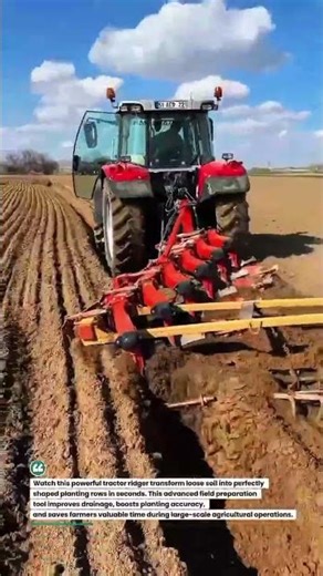 Heavy-Duty Tractor Ridger Creating Perfect Crop Rows 🚜 #FarmingTech #TractorLife #AgriMachinery
