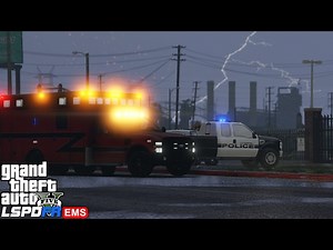 GTA 5 LSPDFR EMS Mod #11 | Playing As A Paramedic Mod | New Ford F-350 Out In A Severe Thunder Storm