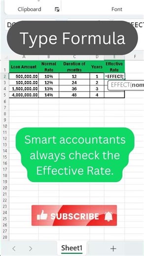 Use Excel’s EFFECT formula to find the real interest rate #excel #microsoftoffice #computereducation