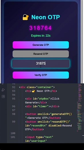 OTP Verification System Project for Beginners ☠️ Nexacode | #coding #programming#animation#viral