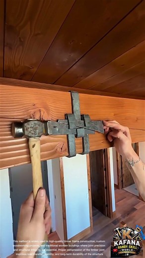 Professional Timber Beam Joint Tightening Technique | Traditional Timber Framing Craftsmanship DIY
