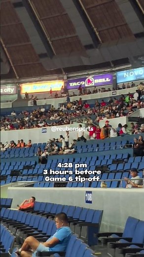 Inside the Smart-Araneta Coliseum three hours before tip-off of Game 6
