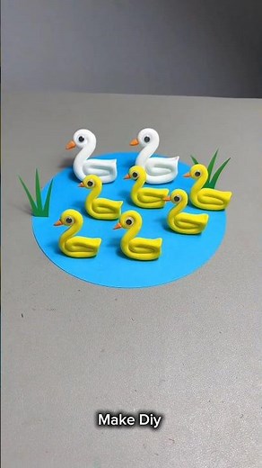 How to Make Cute Clay Duck 🦆 | Easy Clay Art for Beginners | DIY Mini Duck Tutorial #paperclay
