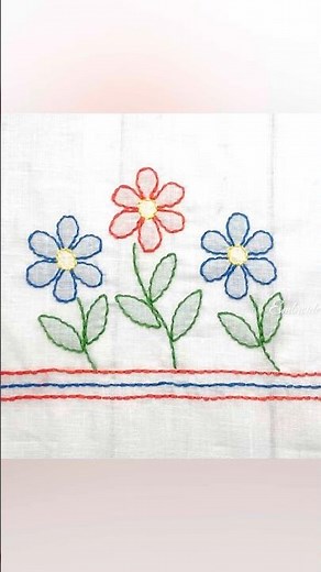 Shadow work flower embroidery design #shorts #embroideryforbeginners #handembroidery