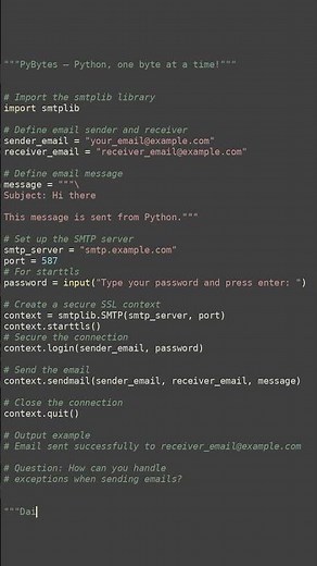 email sending basics #python #showcase