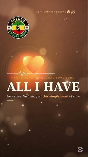 All I Have is a heartfelt Soulful Country Reggae love song