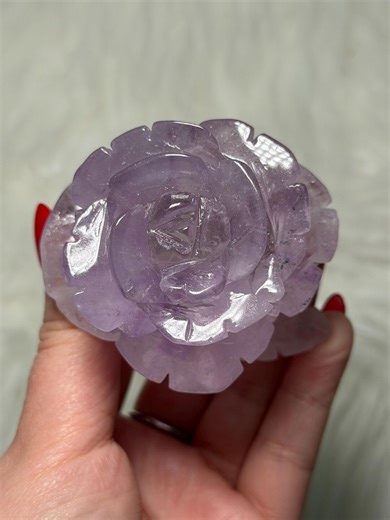 Amethyst Rose on Stand - Crystal - Polished Gemstone - High Quality - Carving - Etsy