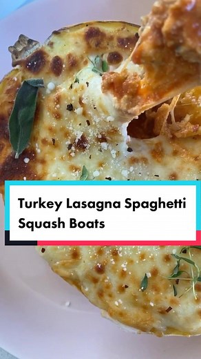 Perfect weeknight meal = Turkey Lasagna Spaghetti Squash Boats 🤗 Full recipe on my blog and insta. #food