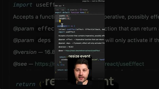 React窗口大小变化时如何运行代码🧐 #前端开发小技巧