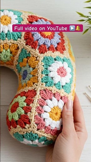 ✨ Crochet Neck Pillow from Granny Squares | One of 35 Creative Crochet Ideas