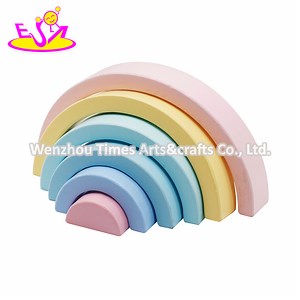 [Hot Item] High Quality Educational Toys Wooden Rainbow Stacking Blocks for Kids W13D230