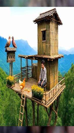 Build a Dream 2-Story Tree House in 20 Days Despite All the Difficulties! #camping #survival #building