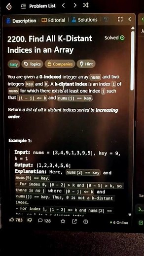 👉 LeetCode 2200 Solution | Find All K-Distant Indices in Java, C++ & Python🚀 #shortsindia#motivation