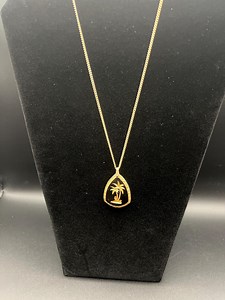 This is a Vintage Palm Tree Pendant Necklace. - Etsy