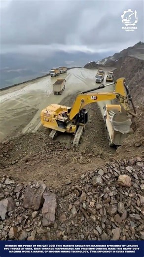 Excavator Double Loading Machine Work for Hillside Quarry Loading Multiple Trucks at Once